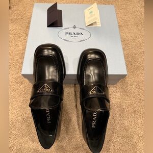 Prada Brushed Leather Loafers- women’s – size 40
